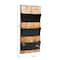 Mind Reader 3-Tier Wall-Mounted File Organizer, Wood and Metal Vertical Rack for Mail, Magazines, and Documents, Black
